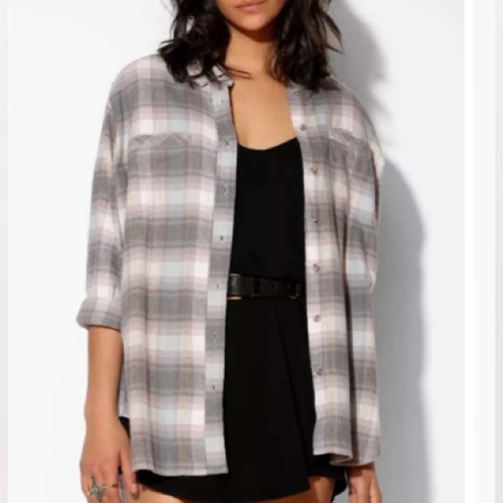 BDG| pastel soft flannel shirt. Med.